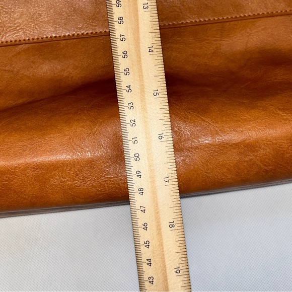 Vegan Leather Oversized Backpack- Convertible Laptop Travel Bag‎ Camel NEW - Picture 16 of 16